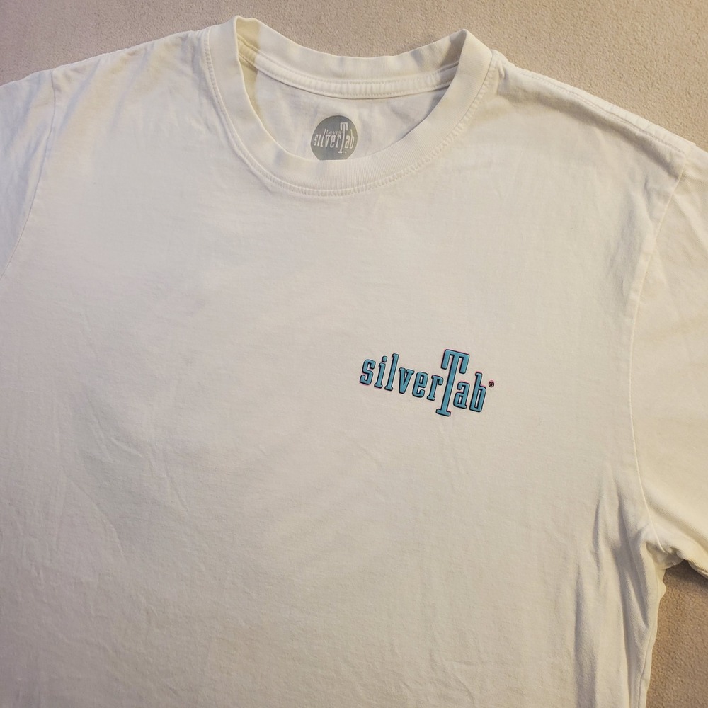 Levis SilverTab Mens Relaxed Graphic T-Shirt White Small 90s Retro Logo Tee - Picture 6 of 9